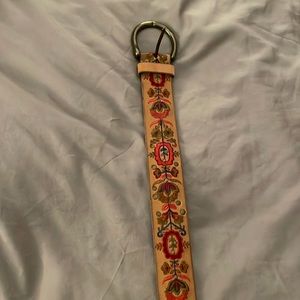 Lucky brand embroidered leather belt